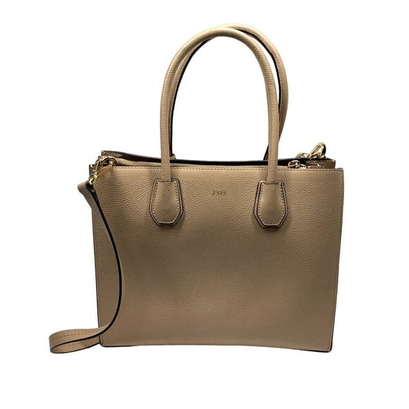 Michael Kors Large Mercer Satchel in Oyster Pebbled Leather 30F6GM9T3L/134 - Picture 10 of 16